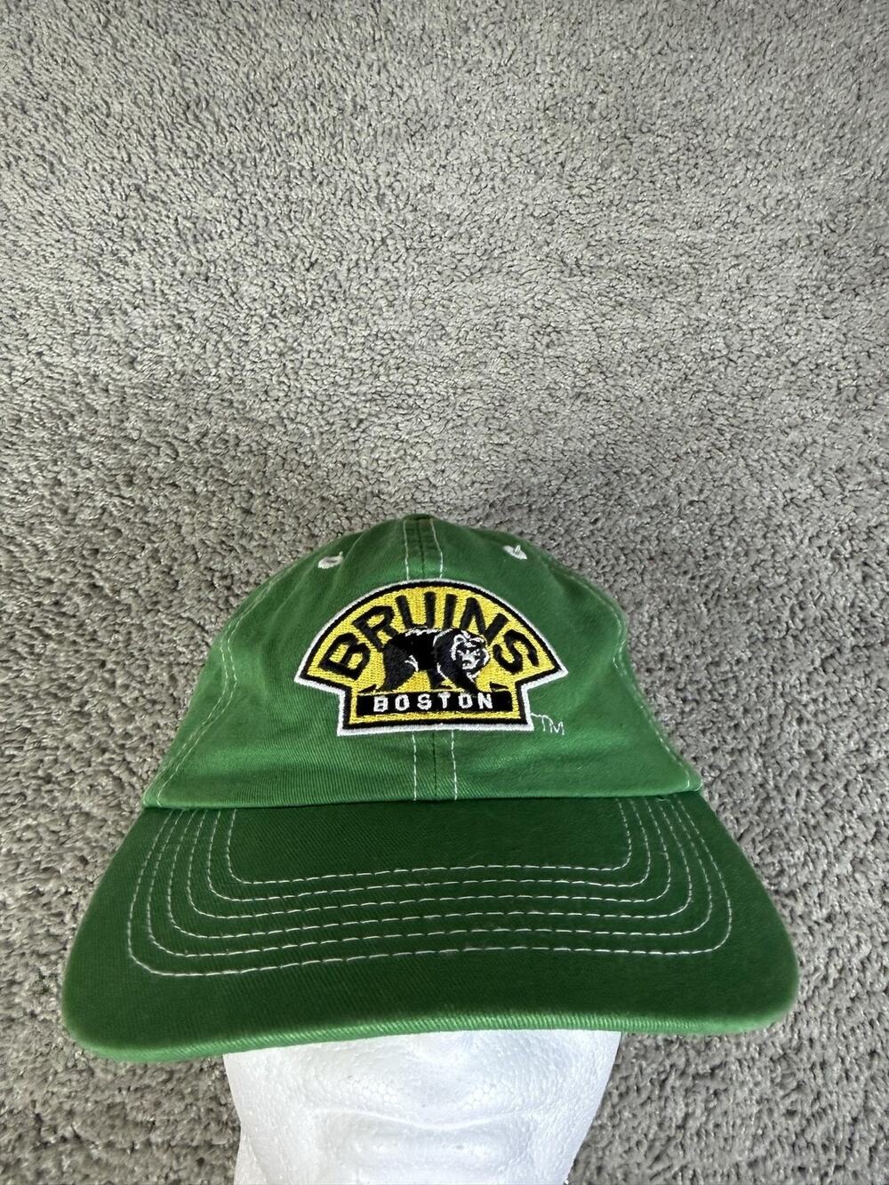 Boston Bruins Hat Cap Strap Back Mens One Size Green NHL Hockey Shamrock TD